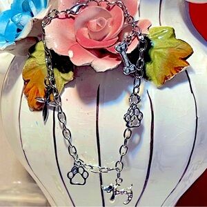 Handmade Silver Dog Charm Bracelett